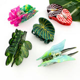 Acetate Leaf Hair Claw Clip, Monstera Leaf Hair Clip