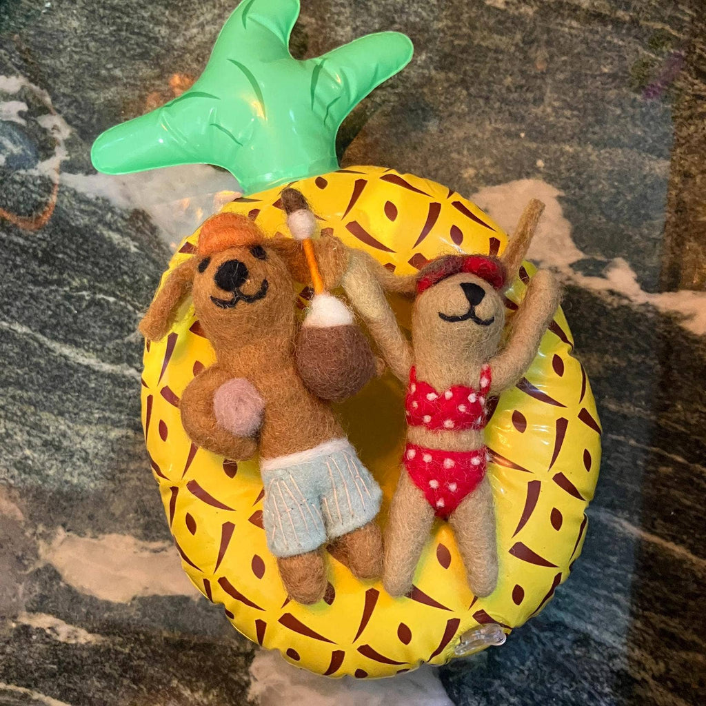 Handmade Felt Coconut Canine Hanging Summer Decoration