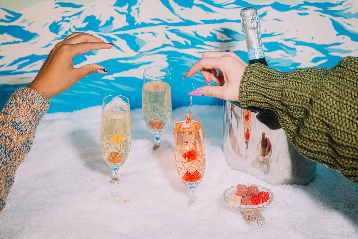 Champagne Mixer Cube Trio, Holiday/New Year’s Toast