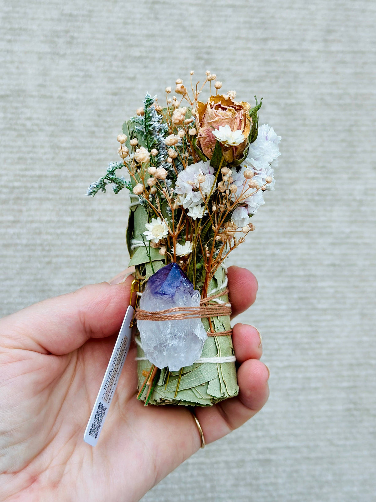 Eucalyptus + Amethyst wand