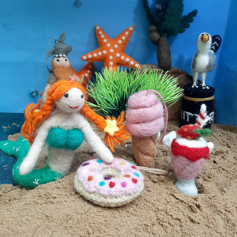 Handmade Felt Magical Mermaids Hanging Decorations