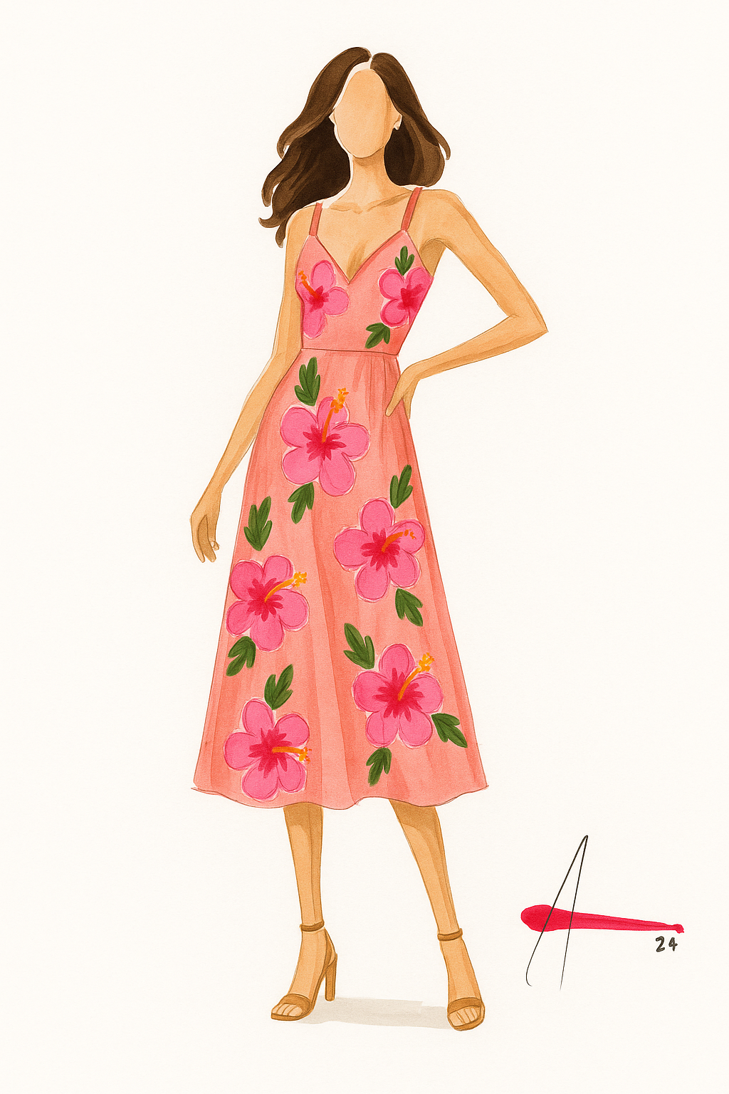 Custom Fashion Illustration - 8"x10"