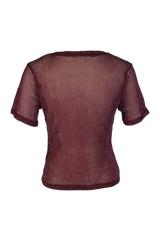 CLOVER MESH TEE METALLIC CRANBERRY