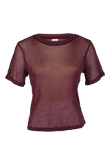 CLOVER MESH TEE METALLIC CRANBERRY