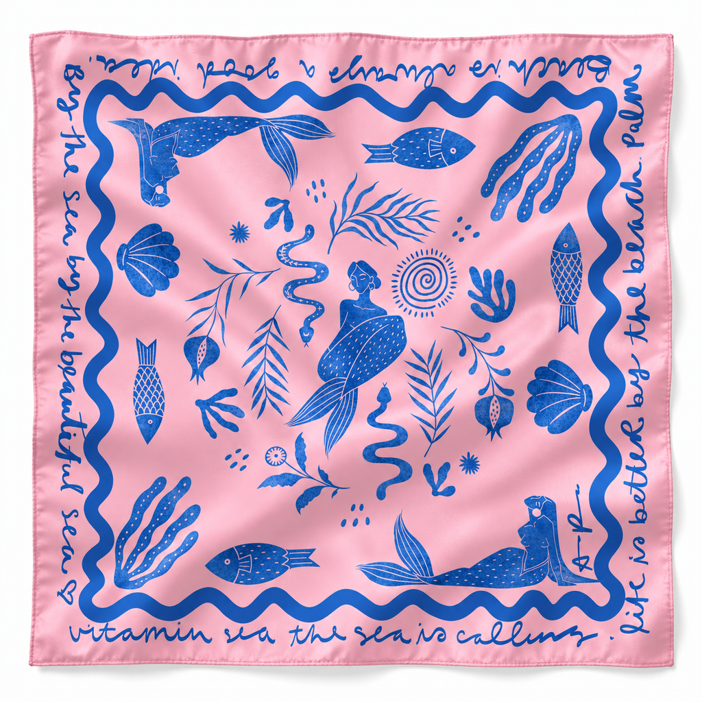 Mermaid By The Sea Pocket Square