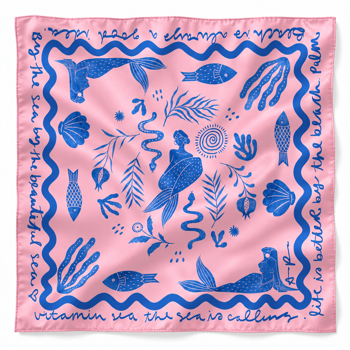 Mermaid By The Sea Pocket Square