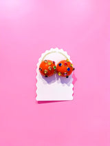 NO. 801: Rhinestone/Orange Earring