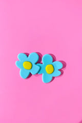 NO. 810: Pop Floral Earrings/Light Blue Earrings
