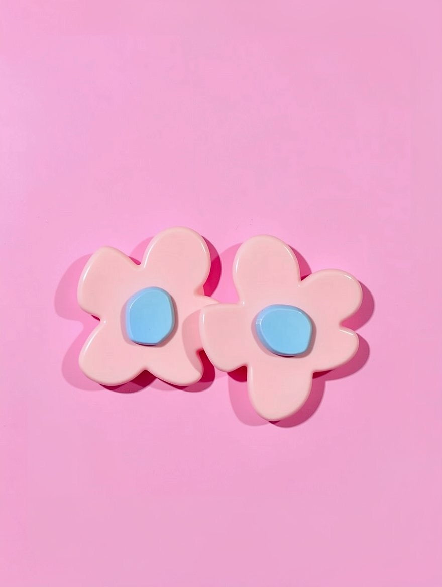 NO. 811: Pop Floral Earrings/Light Pink Earrings