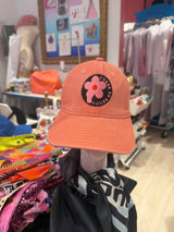 House of Perna Pink Denim Logo Flower Hat