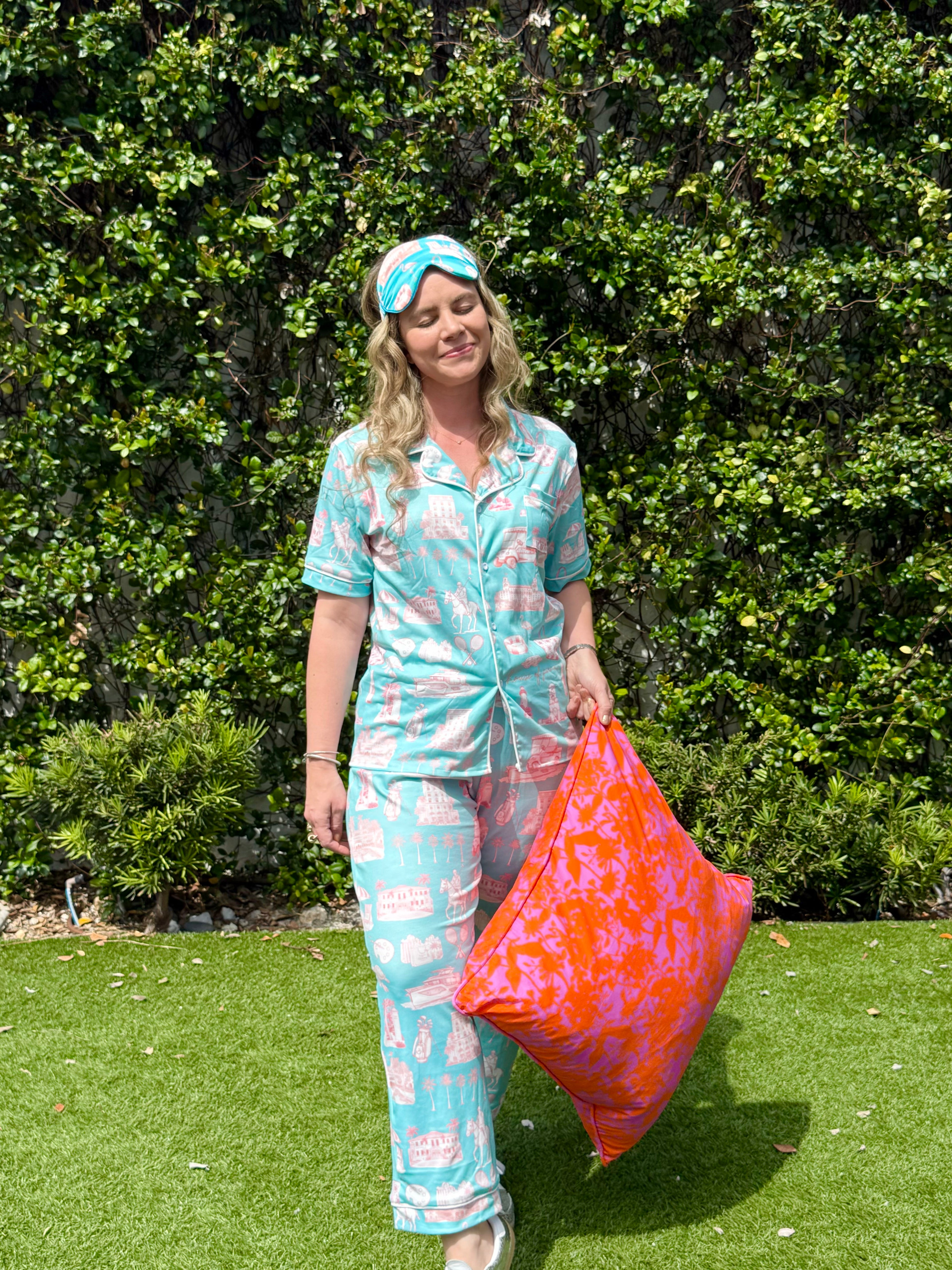 Eye Mask Palm Beach Print
