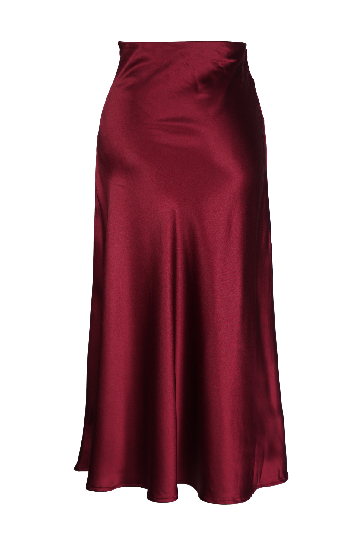 KAYLA BIAS MIDI SLIP SKIRT CRANBERRY