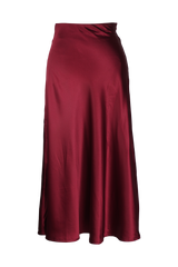 KAYLA BIAS MIDI SLIP SKIRT CRANBERRY