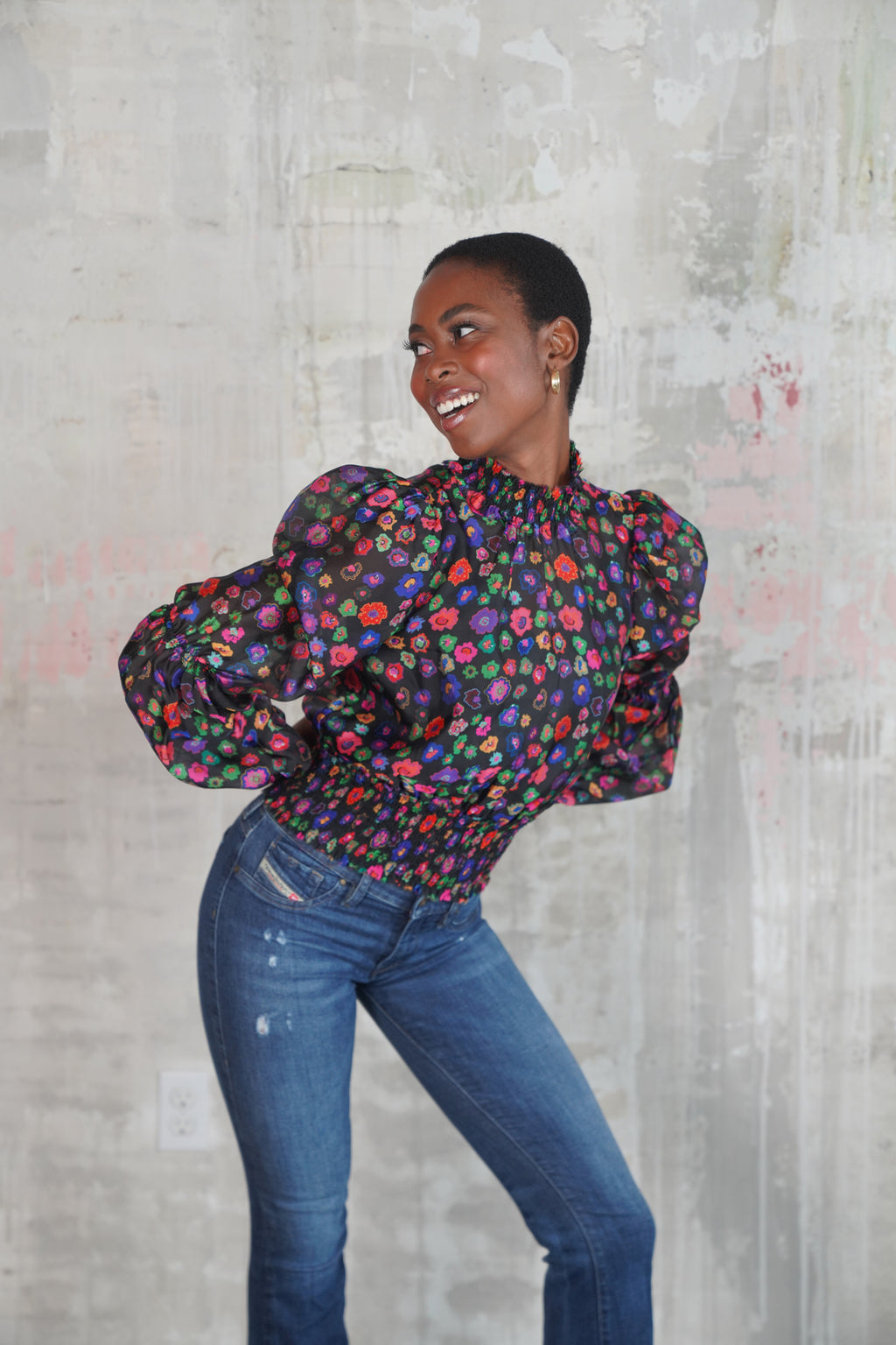 ANNE BLOUSE MINI MILLEFIORI