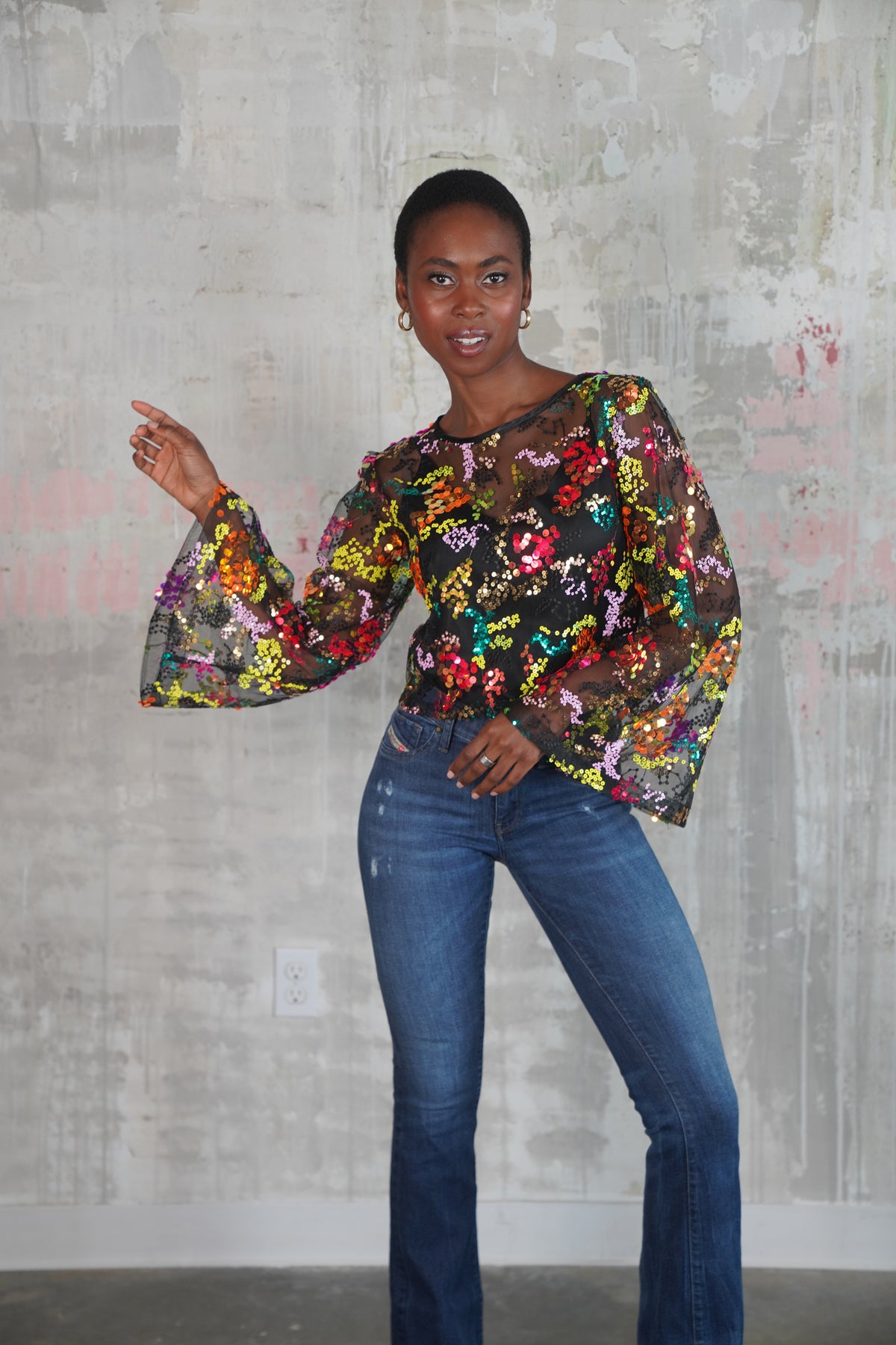 KENNEDY CONFETTI SEQUIN TOP