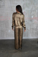 Fabiana Pant Metallic Gold