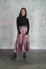 MOIRA SKIRT METALLIC ROSE GOLD