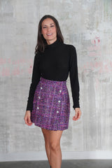 DANA PURPLE BOUCLE SKIRT