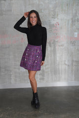 DANA PURPLE BOUCLE SKIRT