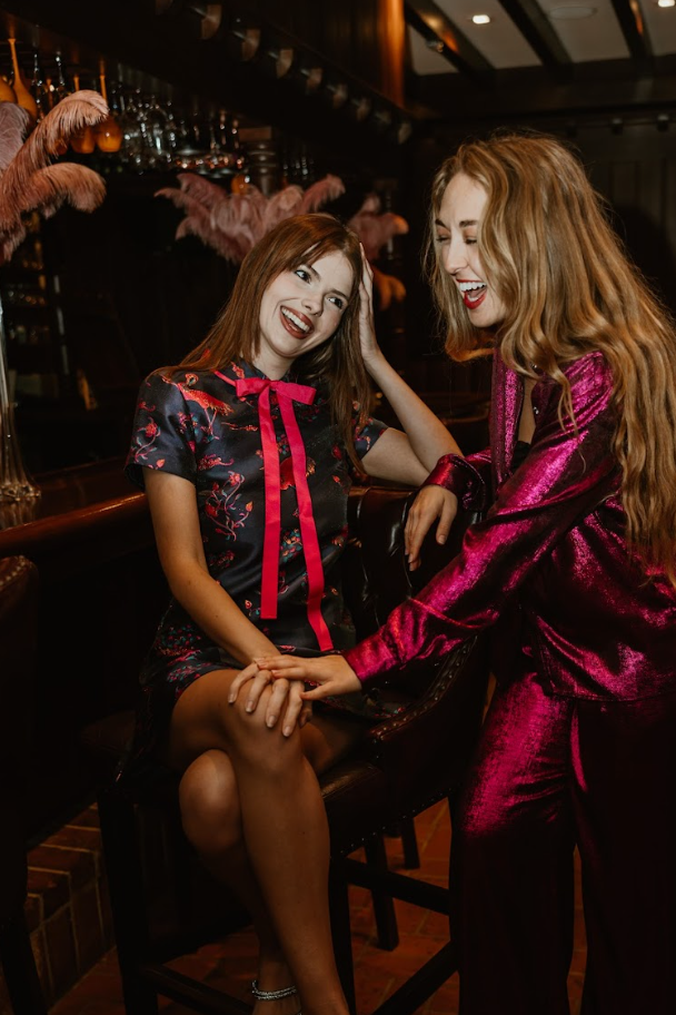 CHLOE DRESS FLAMINGO JACQUARD
