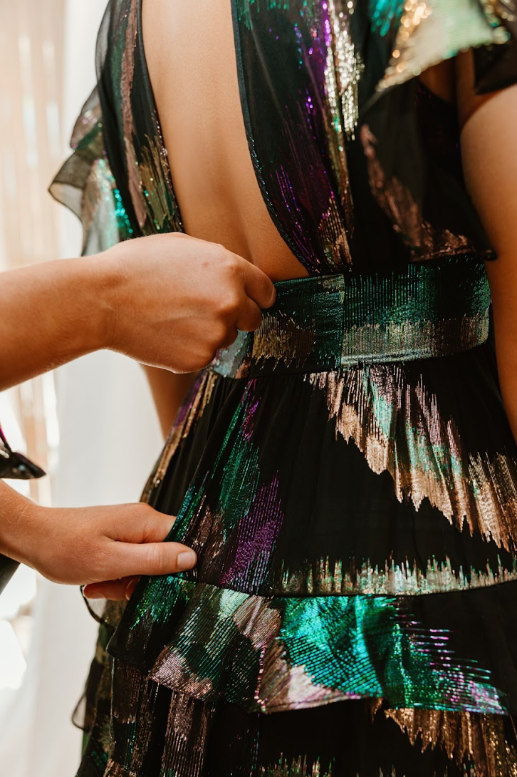GWYNNE DRESS METALLIC SWIRL