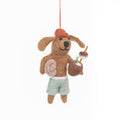 Handmade Felt Coconut Canine Hanging Summer Decoration