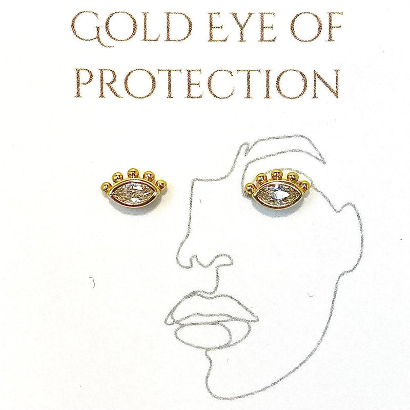 Gold Eye of Protection ⎮ 18K Gold Vermeil Stud Earrings