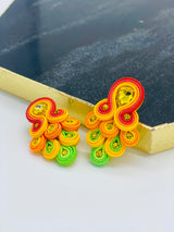 Handmade Jewelry, unique jewelry designs, Colorful Luxury designs, green, yellow, orange, red