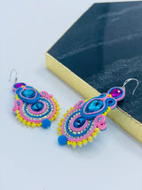 Handmade Jewelry, unique jewelry designs, Colorful Luxury designs, Pink, Blue, yellow, Purple 