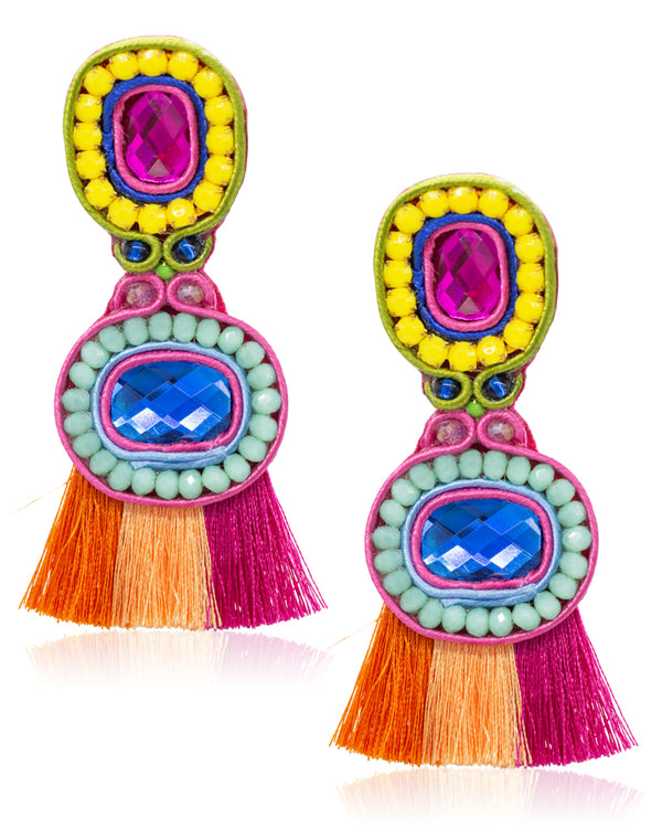 Handmade Jewelry, unique jewelry designs, Colorful Luxury designs, Pink, Blue, yellow, Purple, orange